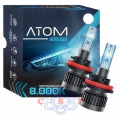 Kit L�mpada Farol Led R8 M7 Atom H11 50W 12 Volts Lumens 7400 par 8000K Menor L�mpada do Mercado