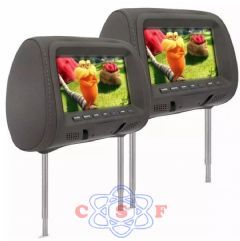 1 Encosto de Cabeça Com Tela Lcd 7 Monitor Com 1 Controle Cor Cinza a Unidade