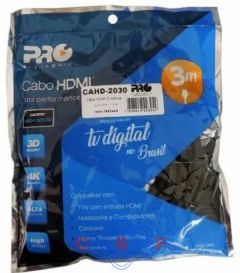 Cabo HHDMI Pro Eletronic Alta Performance 2,0 3 metros preto CAHD-2030