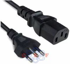 Cabo de Força Tripolar para CPU, Monitor e Impressora 1,20 metros