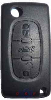 Capa Controle Telecomando Peugeot Citroen 3 Botões Desenho Cadeado Porta Malas Carro cod 2437