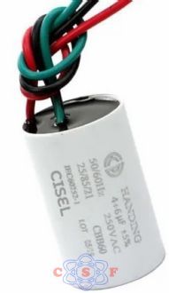 Capacitor para Ventilador 4uF x 6uF 250 VAC 50/60 HZ 3 Fios