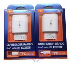 Carregador Rapido Inova 20 Watts 3,1 Amperes 1 USB + Cabo Tipo CAR 3166C