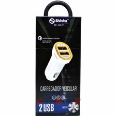 Carregador veicular Rápido Shinka 12A24V 2 Saidas Usb 2,0A SH-145-V