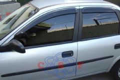 Defletor/Calha Acrílica de Chuva Corsa Hatch Wagon Sedan e Classic 94/2011 Primeira e Segunda Geração 4 Portas TG Poli 23.004
