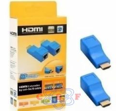 Extensor Cabo Rede 1RJ 45 X 1HDMI Alcance 30 Metros 1080p Cat5e Cat6 Utp