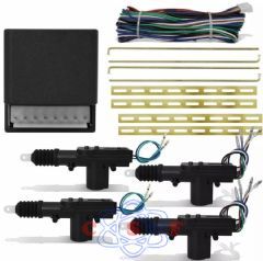 Kit Trava Universal GC Gold Cabos 4 Portas 2 Motor com dupla seventia 2 Motor normal + Centralina e Fiação