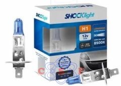Lâmpada Automotiva Shock LighT tSuper Branca 8500k H1 Kit Duas Peças SL-120001SBBA