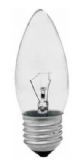 Lampadas Vela Lisa Clara 25 watts 220 Volts Soquete E27 Utilizada em lustres abajur spots luminárias etc?Bulbo de vidro com filamento em tungstênio e soquete de material não ferroso.